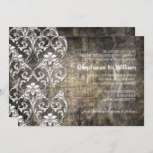 Rustic Grunge Floral Wedding Invitation Kaart (Voorkant / Achterkant)