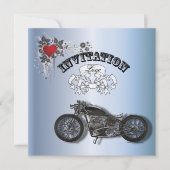 Rustic grunge Motorcyle Biker Bruiloft Aankondiging (Voorkant)