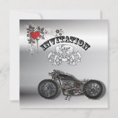Rustic grunge Motorcyle Biker Wedding Kaart (Voorkant)