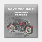 Rustic grunge Motorcyle Biker Wedding Magneet (Voorkant)