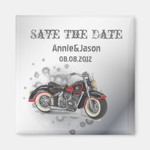 Rustic grunge Motorcyle Biker Wedding Magneet
