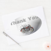 Rustic grunge Motorcyle Biker Wedding Ovale Sticker (Envelop)