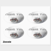 Rustic grunge Motorcyle Biker Wedding Ovale Sticker (Vel)