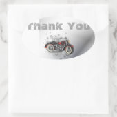 Rustic grunge Motorcyle Biker Wedding Ovale Sticker (Tas)