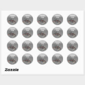 Rustic grunge Motorcyle Biker Wedding Ronde Sticker (Vel)