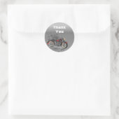 Rustic grunge Motorcyle Biker Wedding Ronde Sticker (Tas)