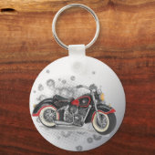 Rustic grunge Motorcyle Biker Wedding Sleutelhanger (Voorkant)