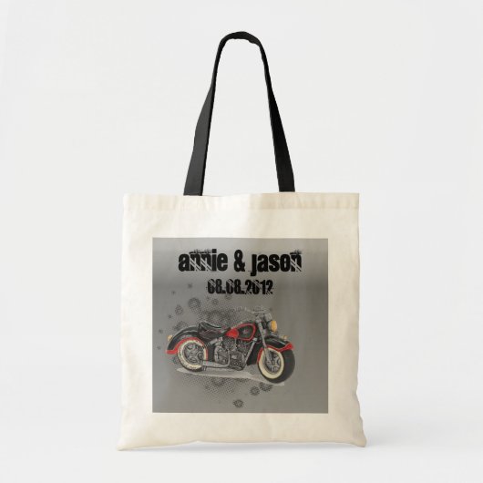 Rustic grunge Motorcyle Biker Wedding Tote Bag (Voorkant)