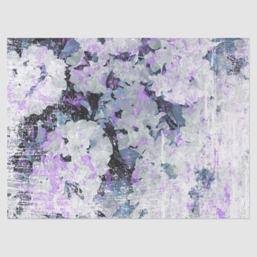 ** Rustic Grunge Rhododendron Bloemen Wit Roze Tissuepapier (Voorkant)