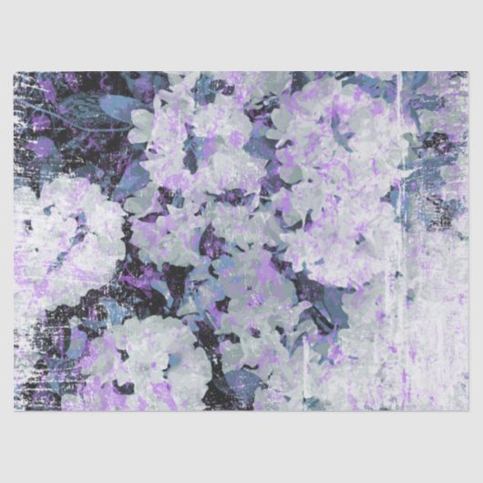 *~* Rustic Grunge Rhododendron Flowers White Blush Tissuepapier (Voorkant)