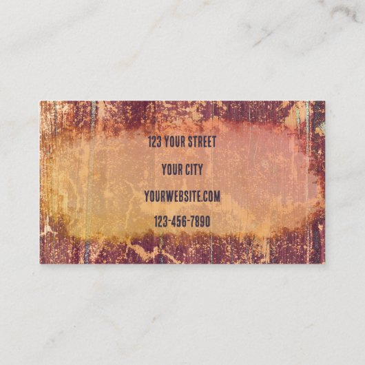 Rustic Grunge Texture Westerne Bull Skull Visitekaartje (Achterkant)