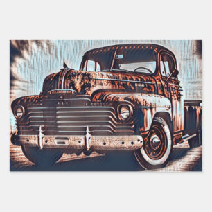 Rustic Grunge Truck - Een  schoonheid Inpakpapier Vel