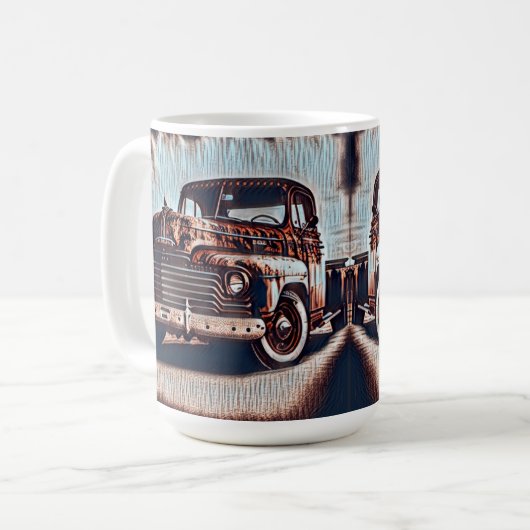 Rustic Grunge Truck - Een  schoonheid Koffiemok (Voorkant links)
