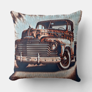 Rustic Grunge Truck - Een  schoonheid Kussen