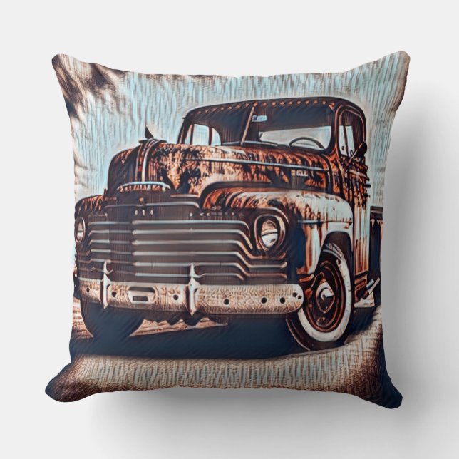 Rustic Grunge Truck - Een  schoonheid Kussen (Voorkant)