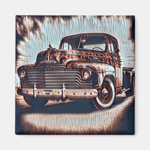 Rustic Grunge Truck - Een  schoonheid Magneet