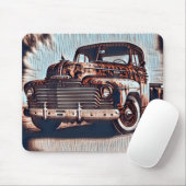 Rustic Grunge Truck - Een schoonheid Muismat (Met muis)
