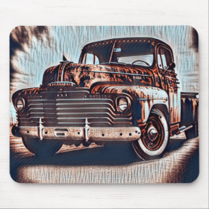 Rustic Grunge Truck - Een  schoonheid Muismat