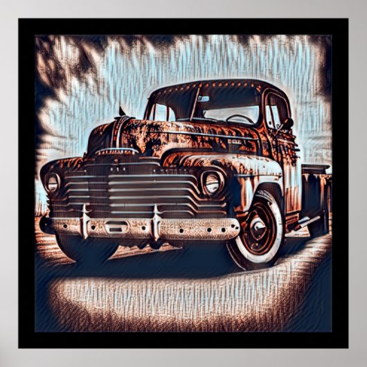 Rustic Grunge Truck - Een schoonheid Poster (Voorkant)