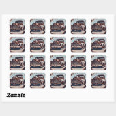 Rustic Grunge Truck - Een schoonheid Vierkante Sticker (Vel)