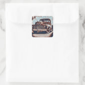 Rustic Grunge Truck - Een schoonheid Vierkante Sticker (Tas)