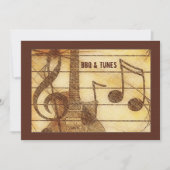 Rustic Guitar Invitation Kaart (Voorkant)