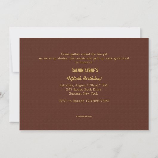 Rustic Guitar Invitation Kaart (Achterkant)