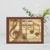 Rustic Guitar Invitation Kaart (Staand voorkant)