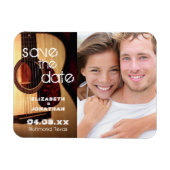 Rustic Guitar Music Country Modern slaat de datum  Magneet (Horizontaal)