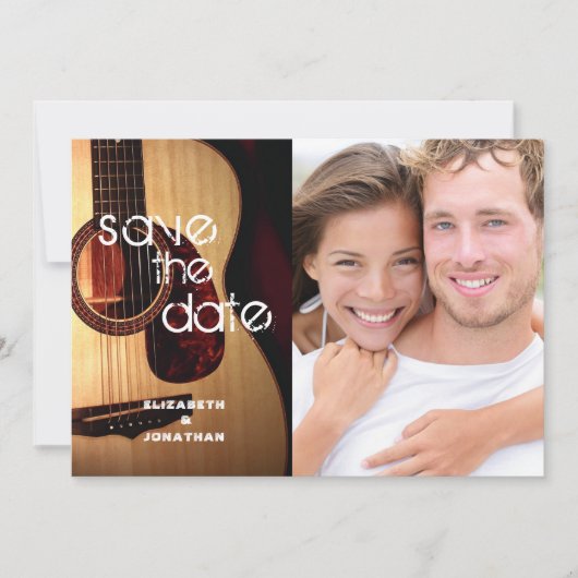 Rustic Guitar Music Theme Country Modern Save Date Save The Date (Voorkant)
