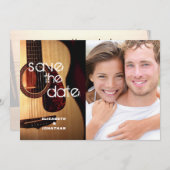 Rustic Guitar Music Theme Country Modern Save Date Save The Date (Voorkant / Achterkant)