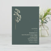 Rustic Gypsophila Emerald Fall Wedding 2 Kaart (Staand voorkant)