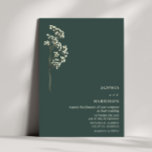 Rustic Gypsophila Emerald Fall Wedding 2 Kaart<br><div class="desc">Botanische bruiloft met baby's adem boven de achtergrond.</div>