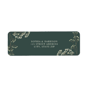 Rustic Gypsophila Emerald Green Wedding Etiket