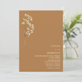 Rustic Gypsophila Goldenrod Fall Wedding Kaart (Staand voorkant)