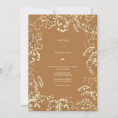 Rustic Gypsophila Goldenrod Fall Wedding Kaart (Voorkant)