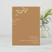 Rustic Gypsophila Goldenrod Wedding Save the Date (Staand voorkant)