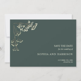 Rustic Gypsophila Green Wedding Save the Date