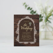 Rustic Gypsophila Lace PHOTO WEDDING INVITATION (Staand voorkant)