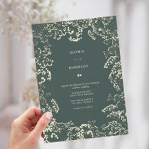 Rustic Gypsophila Peacock Green Fall Wedding