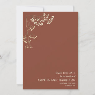 Rustic Gypsophila Terracotta Wedding Save the Data Date