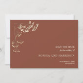 Rustic Gypsophila Terracotta Wedding Save The Date (Voorkant)