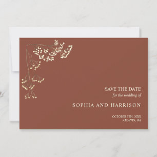 Rustic Gypsophila Terracotta Wedding Save The Date