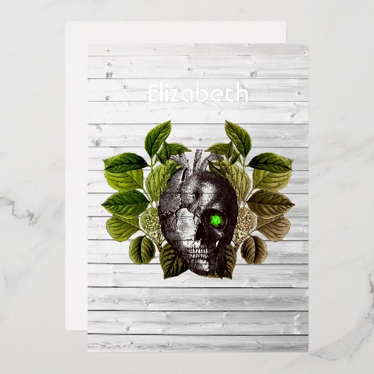 Rustic Halloween Gothic Witchwood Fantasy Folie Uitnodiging (Voorkant / Achterkant)