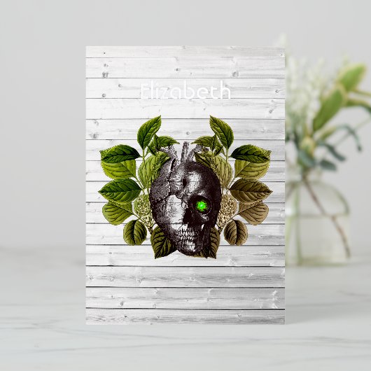 Rustic Halloween Gothic Witchwood Fantasy Folie Uitnodiging (Staand Voorkant)