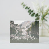 Rustic Hand die Foto sparen de Datum Briefkaart (Staand voorkant)