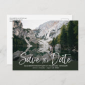 Rustic Hand die Foto sparen de Datum Briefkaart (Voorkant / Achterkant)