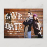 Rustic Hand die sparen het Briefkaart van de Datum