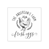 Rustic Hand-draw Family Farmhouse Hen Fresh Egg Rubberstempel (Afrduk)