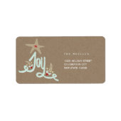 Rustic Hand Drawn Joy Calligraphy Holiday Adres Etiket (Voorkant)
